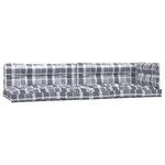 vidaXL Coussins de palette lot de 5 motif à carreaux gris tissu