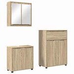 vidaXL Ensemble de mobilier de salle de bain 3 Pièces Chêne Sonoma