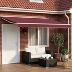 vidaXL Auvent rétractable électrique Bourgogne et Blanc 4 5 × 3 5 m