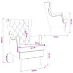 vidaXL Fauteuil Crème Velours
