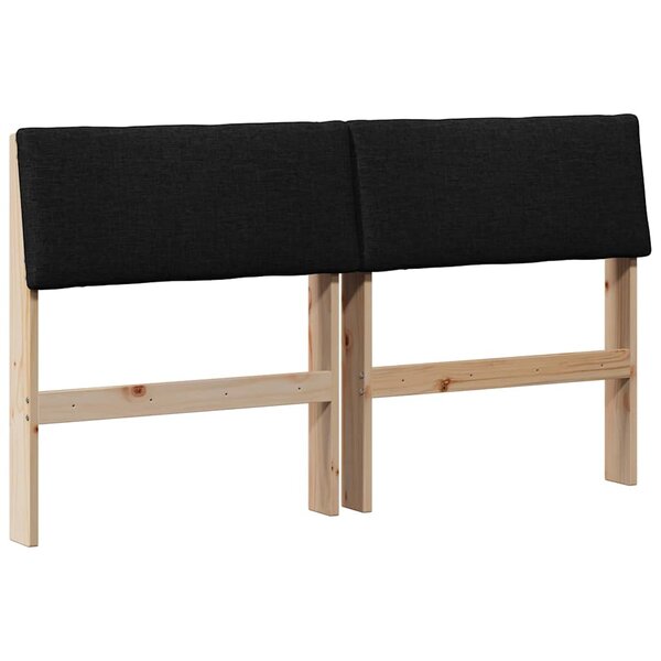 vidaXL Tête de lit capitonnée Noir 140 cm Pin massif