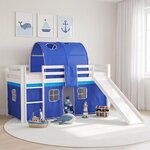 Lit bleu mi-haut avec matelas 90x200 cm tunnel
