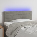 vidaXL Tête de lit à LED Gris clair 90x5x78/88 cm Velours