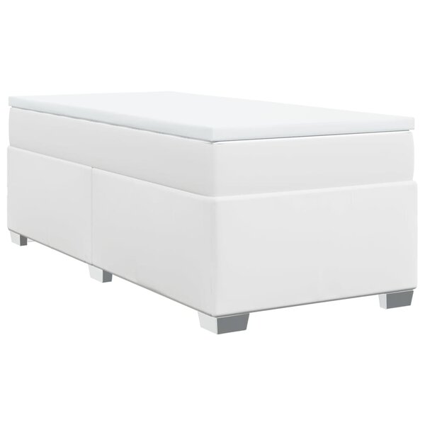 vidaXL Sommier à lattes de lit avec matelas Blanc 90x200 cm Similicuir