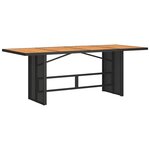 vidaXL Table de jardin avec dessus en bois d'acacia noir 190x80x74 cm