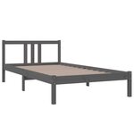 vidaXL Cadre de lit sans matelas gris bois massif 100x200 cm
