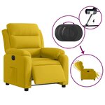 vidaXL Fauteuil inclinable électrique jaune velours