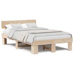 vidaXL Cadre de lit Marron 120 x 190 cm Bois massif en pin