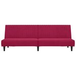 vidaXL Canapé-lit 2 places rouge bordeaux velours