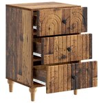 vidaXL Cabinet de chevet avec tiroir Bois ancien 43 x 41 x 66 5 cm