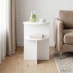 vidaXL Table d'appoint Blanc Ø 39 5 x 55 cm Bois d'ingénierie