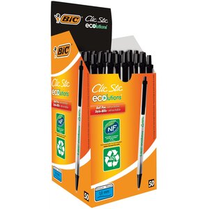 Stylo à bille rétractable ECOlutions Clic Stic  noir x 50 BIC