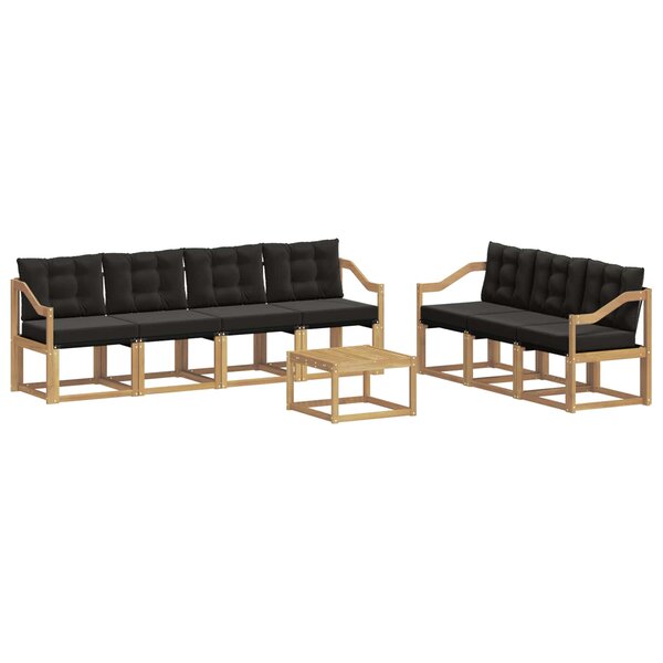 vidaXL Ensemble de canapés d'extérieur 8 pc Blanc et noir