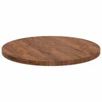 vidaXL Plateau de table Marron foncé Ø 90 x 4 cm Chêne massif