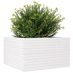 vidaXL Jardinière blanc 80x80x46 cm bois de pin massif
