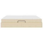 vidaXL Lit avec rangement et matelas Crème 160 x 200 cm Polyester