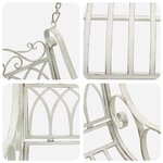 vidaXL Banc Balançoire Acier 113 x 121 5 x 168 cm Blanc antique