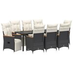 vidaXL Ensemble de salle à manger pour jardin 9 pc Noir polyrotin