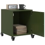 vidaXL Tables de chevet 2 Pièces vert olive 36x39x43 5 cm acier