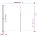 vidaXL Auvent latéral rétractable anthracite 160x500 cm