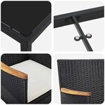 vidaXL Ensemble de salle à manger pour jardin 3 Pièces Noir Poly rotin