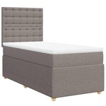 vidaXL Sommier à lattes de lit avec matelas Taupe 90x190 cm Tissu