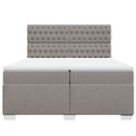 vidaXL Sommier à lattes de lit avec matelas Taupe 200x200 cm Tissu