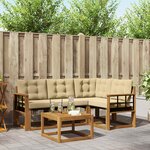 vidaXL Ensemble de canapés d'extérieur 5 pc Naturel et Beige
