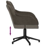 Chaise fauteuil siège pivotante de bureau informatique étude foncé velours gris 02_0024130