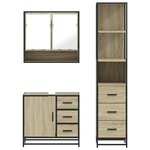 vidaXL Ensemble de meubles de salle de bain 3 Pièces chêne sonoma