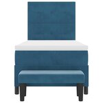 vidaXL Lit à ressorts avec matelas Bleu foncé 100 x 200 cm Velours