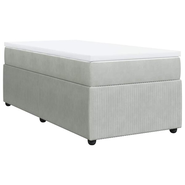 vidaXL Sommier à lattes de lit et matelas Gris clair 80x200 cm Velours