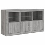 vidaXL Buffet avec lumières LED sonoma gris 123x37x67 cm