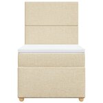 vidaXL Sommier à lattes de lit avec matelas Crème 100x200 cm Tissu