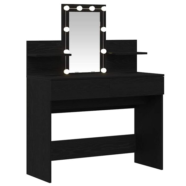 vidaXL Table de Toilette avec tiroir Chêne noir 100 x 40 x 130 cm