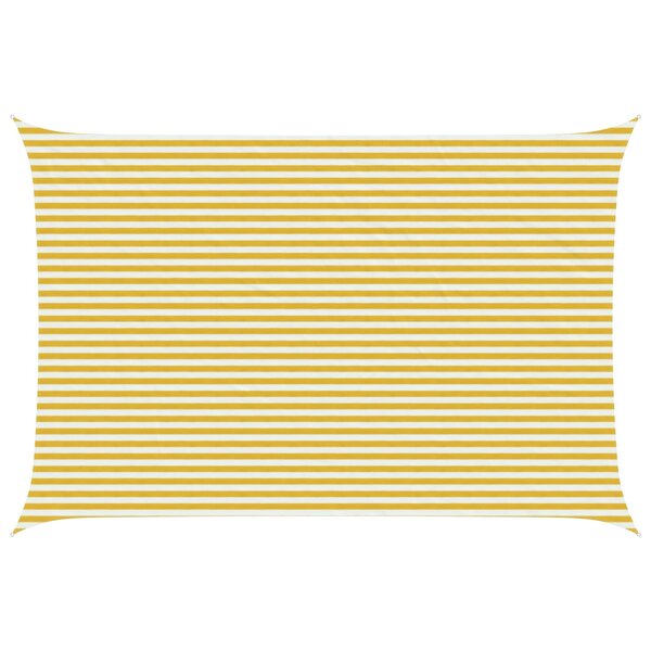 vidaXL Voile d'ombre Jaune et blanc 4 x 5 m HDPE
