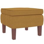 vidaXL Chaise à bascule avec pieds en bois et tabouret Marron Velours