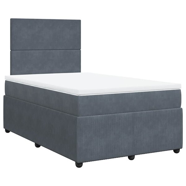 vidaXL Sommier à lattes de lit et matelas Gris foncé 120x200cm Velours