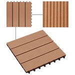 vidaXL Carreau de terrasse 11 Pièces WPC 30 x 30 cm 1 m² Couleur Teck