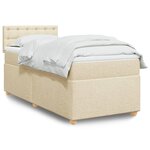 vidaXL Sommier à lattes de lit avec matelas Crème 90x200 cm Tissu
