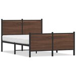 vidaXL Cadre de lit en métal sans matelas chêne marron 120x200 cm