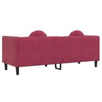 vidaXL Canapé avec coussins 3 places rouge bordeaux velours
