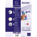 Kit de reliure manuelle pour 5 dossiers SERODO Noir coloris ivoire/transp EXACOMPTA