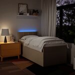 vidaXL Sommier à lattes de lit avec matelas Crème 100x200 cm Tissu