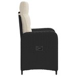 vidaXL Chaise de jardin inclinable Noir et blanc crème