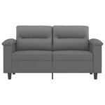 vidaXL Canapé à 2 places Gris foncé 120 cm Tissu microfibre
