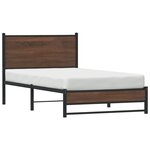 vidaXL Cadre de lit en métal sans matelas chêne marron 107x203 cm
