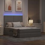vidaXL Lit de rangement LED avec matelas Taupe 140 x 200 cm Tissu