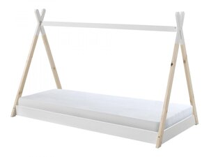 Lit TIPI blanc-naturel avec matelas