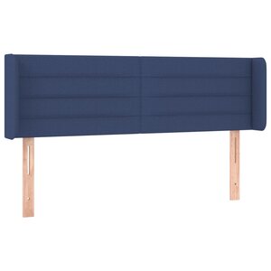 vidaXL Tête de lit avec oreilles Bleu 147x16x78/88 cm Tissu